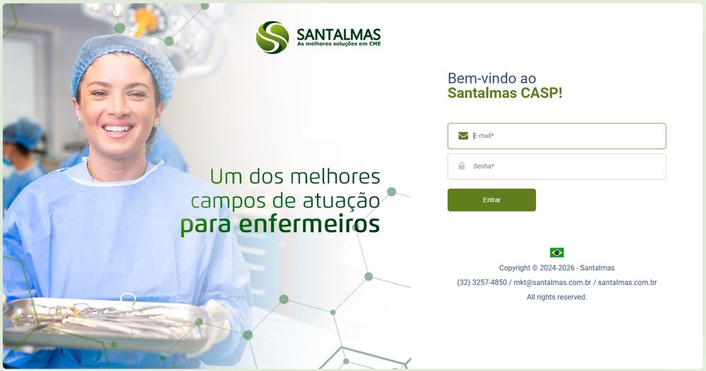 Tela de acesso do Portal Santalmas CASP